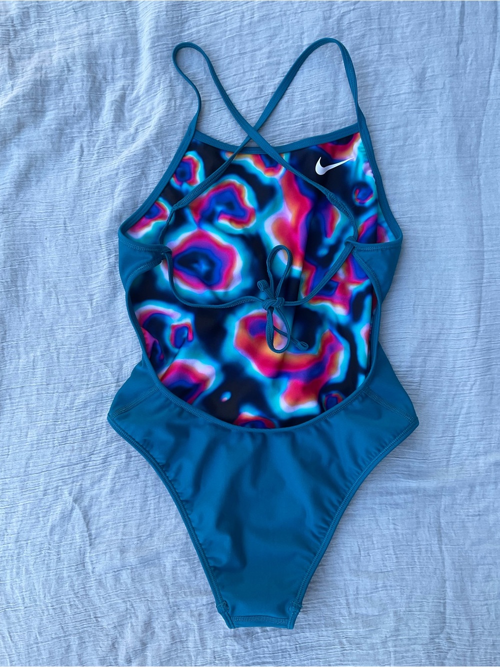 Nike Reversible Hydrastrong One-Piece Tie Back Swimsuit Women’s Small - Picture 4 of 9
